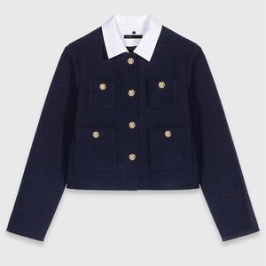 Maje Vondine Cropped Tweed Jacket
